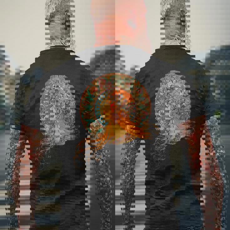 ヴィンテージ アルフォンス・ミュシャ 長袖tシャツ メンズTシャツ バックプリント 高齢者への贈り物