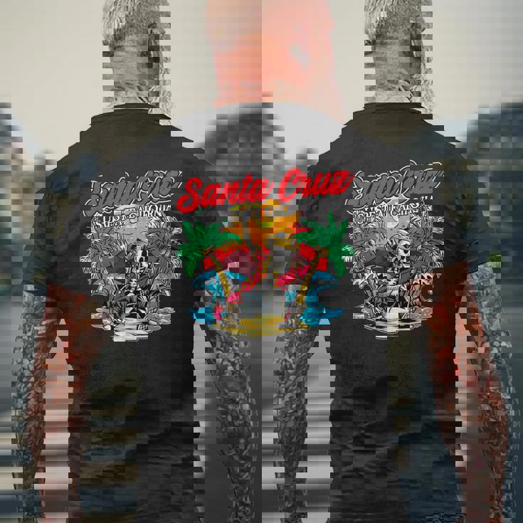 ヴィンテージ サーファー カリフォルニア I レトロ サンタクルーズ カリフォルニア メンズTシャツ バックプリント 高齢者への贈り物