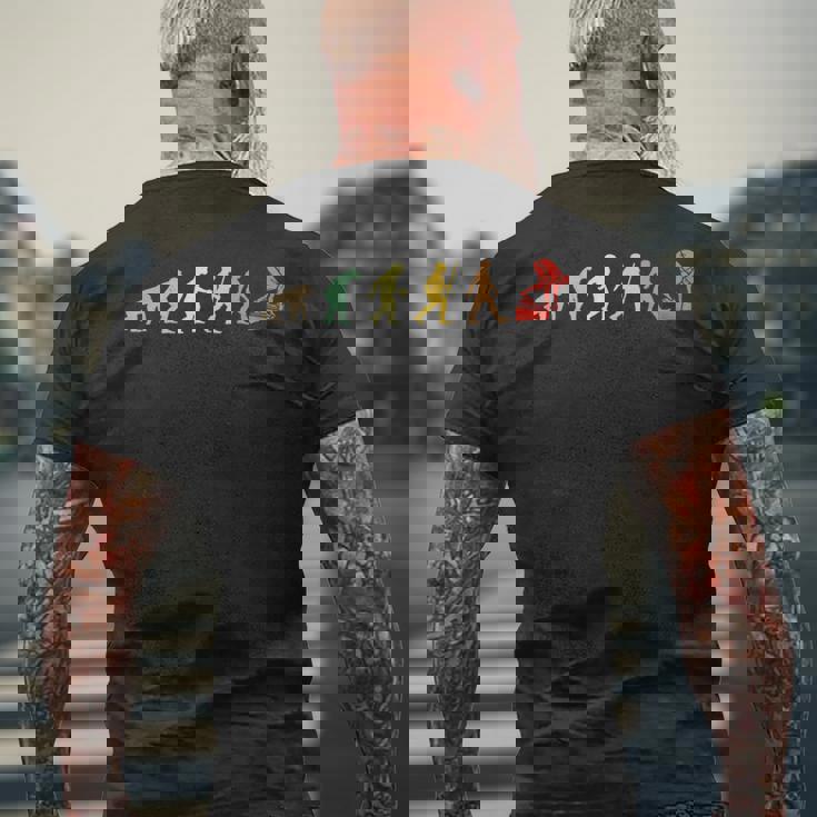 ヴィンテージ スイム レトロ スイミング 進化 面白いスイマー メンズTシャツ バックプリント 高齢者への贈り物