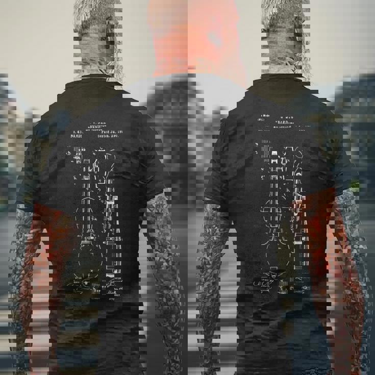 ヴィンテージ チェロパテント レトロ チェロ奏者 チェロチェリスト メンズTシャツ バックプリント 高齢者への贈り物