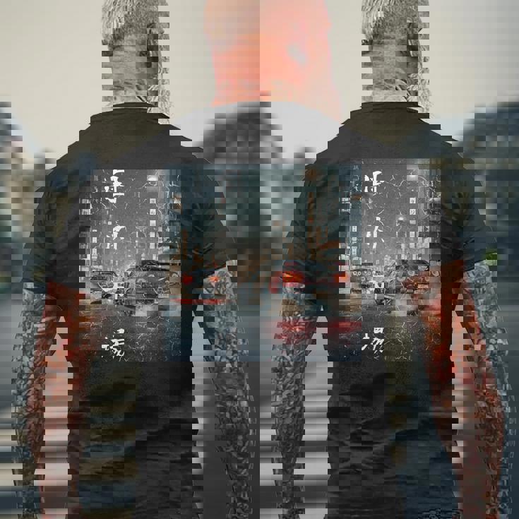 ヴィンテージ ディストレス Jdm レジェンド ドリフト レーシングカー 東京ストリート 長袖tシャツ メンズTシャツ バックプリント 高齢者への贈り物