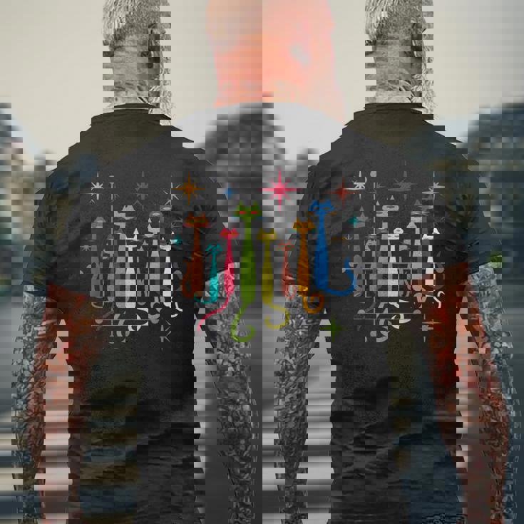 ヴィンテージ レトロ ミッドセンチュリー モダンルック 猫 50年代 60年代スタイル メンズTシャツ バックプリント 高齢者への贈り物