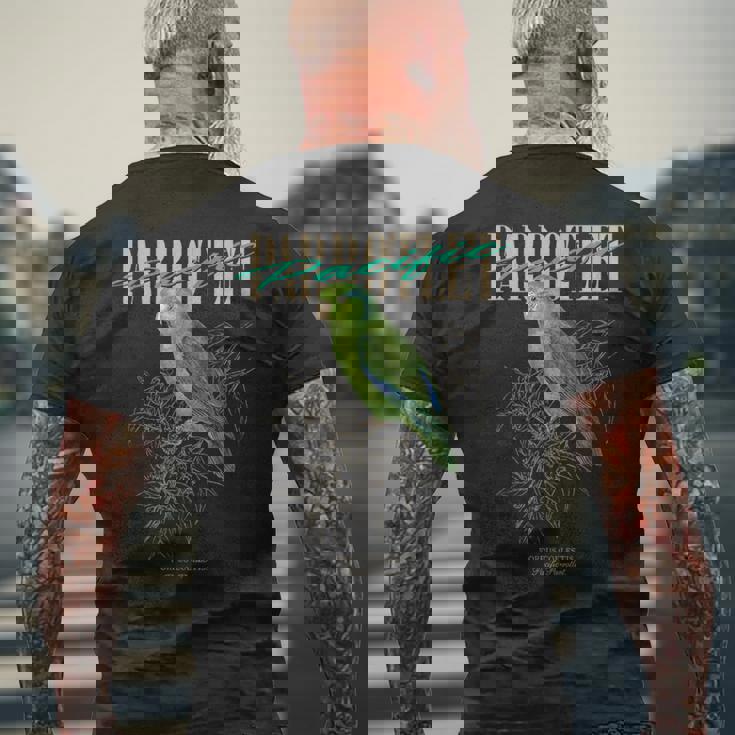 ヴィンテージ 太平洋オウム バードウォッチング 自然 愛 鳥 メンズTシャツ バックプリント 高齢者への贈り物