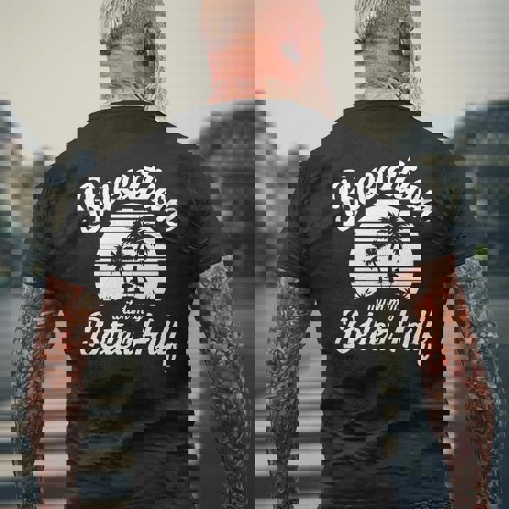 ヴィンテージbaecation With My Better ハーフマッチングカップル 長袖tシャツ メンズTシャツ バックプリント 高齢者への贈り物