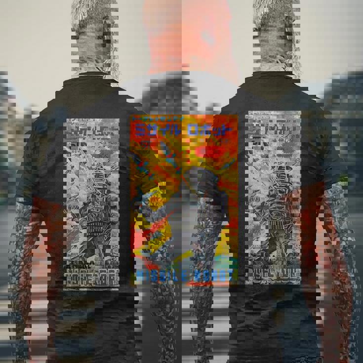 ヴィンテージグラフィック ミサイルロボット 日本のレトロオールドトイアニメ メンズTシャツ バックプリント 高齢者への贈り物