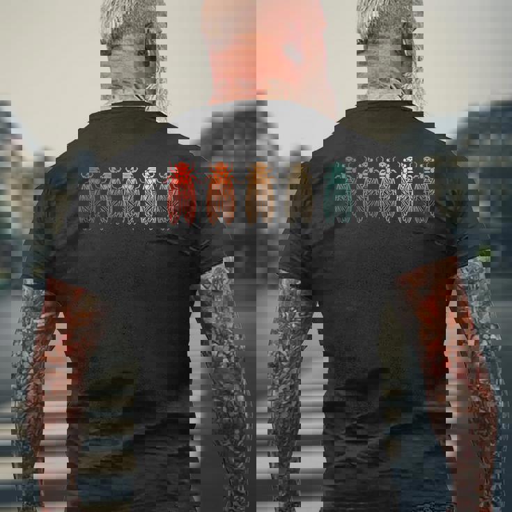 ヴィンテージ周期セミ メンズTシャツ バックプリント 高齢者への贈り物