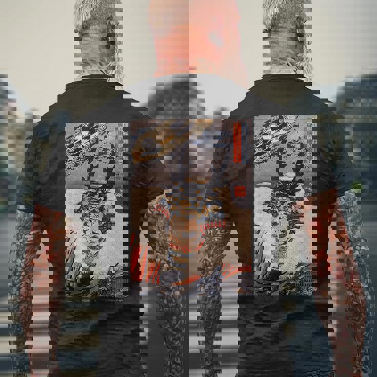 ヴィンテージ日本アート 歌川戦士武田信玄 武田信玄 メンズTシャツ バックプリント 高齢者への贈り物