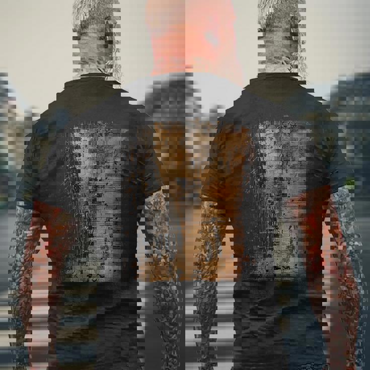 ヴィンテージ楽譜ノート–ピアニスト&ミュージシャングランジ メンズTシャツ バックプリント 高齢者への贈り物