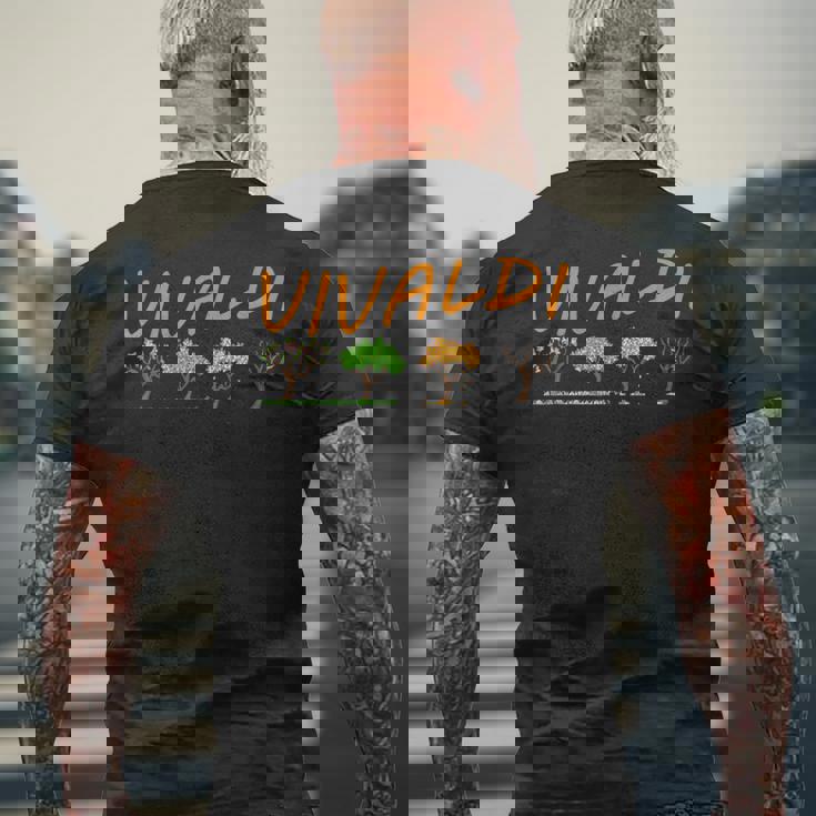 ヴィヴァルディ四季クラシック音楽ギフト メンズTシャツ バックプリント 高齢者への贈り物