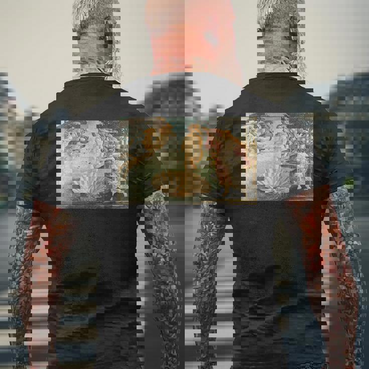 ヴィーナスの誕生／サンドロ・ボッティチェッリ【世界の名画】（高精細画質）女神 美術館アート メンズTシャツ バックプリント 高齢者への贈り物