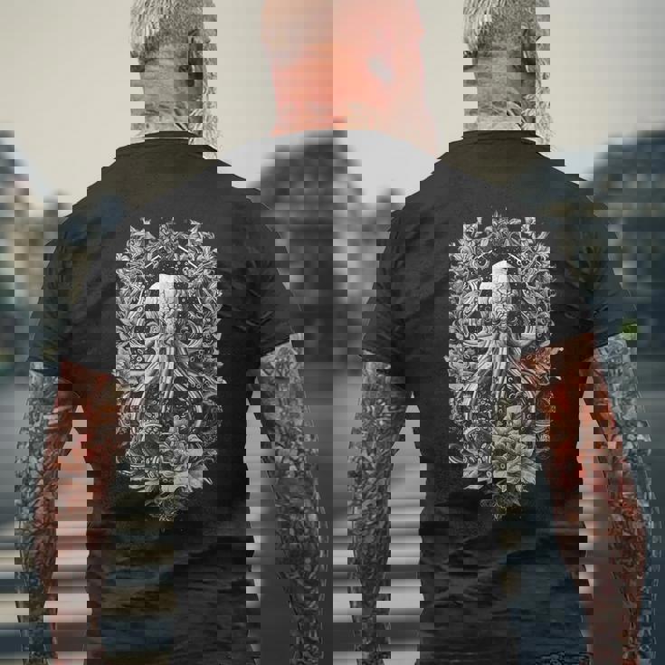 不思議なイカ・イカ・タコ メンズTシャツ バックプリント 高齢者への贈り物