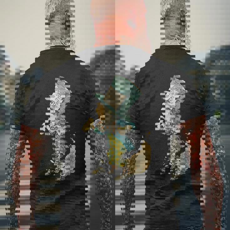 不思議の国のアリス マッドハッター ヴィンテージイラスト メンズTシャツ バックプリント 高齢者への贈り物