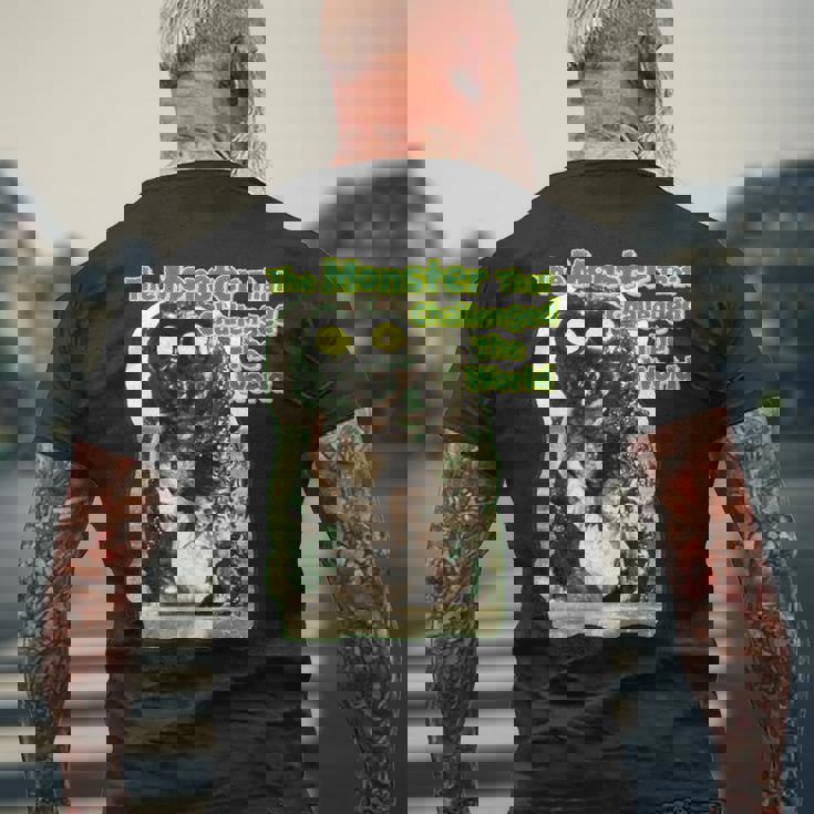 世界に挑んだヴィンテージクラシックホラーモンスター 長袖tシャツ メンズTシャツ バックプリント 高齢者への贈り物