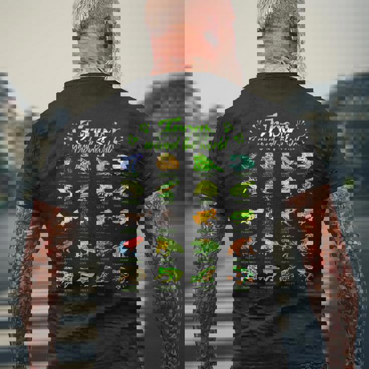 世界のカエル カエル メンズTシャツ バックプリント 高齢者への贈り物