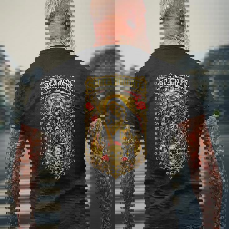 世界のサンタ・ムエルテ支配者 メンズTシャツ バックプリント 高齢者への贈り物