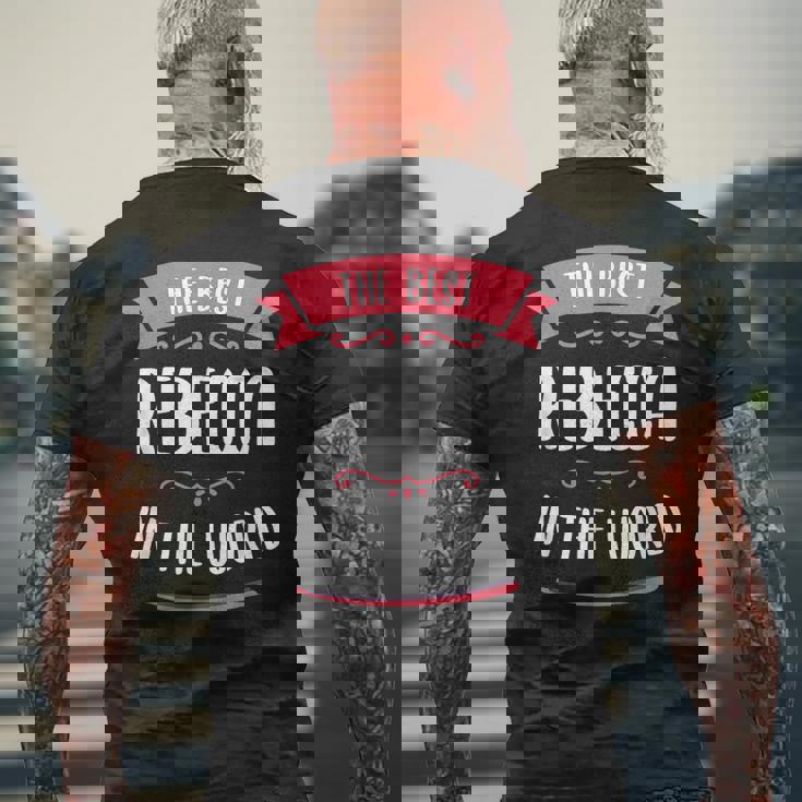 世界最高のレベッカ。 メンズTシャツ バックプリント 高齢者への贈り物