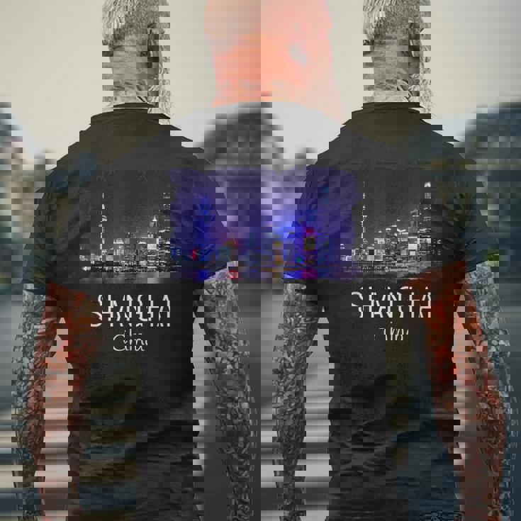 中国上海スカイライン 中国のお土産ギフト 上海 メンズTシャツ バックプリント 高齢者への贈り物