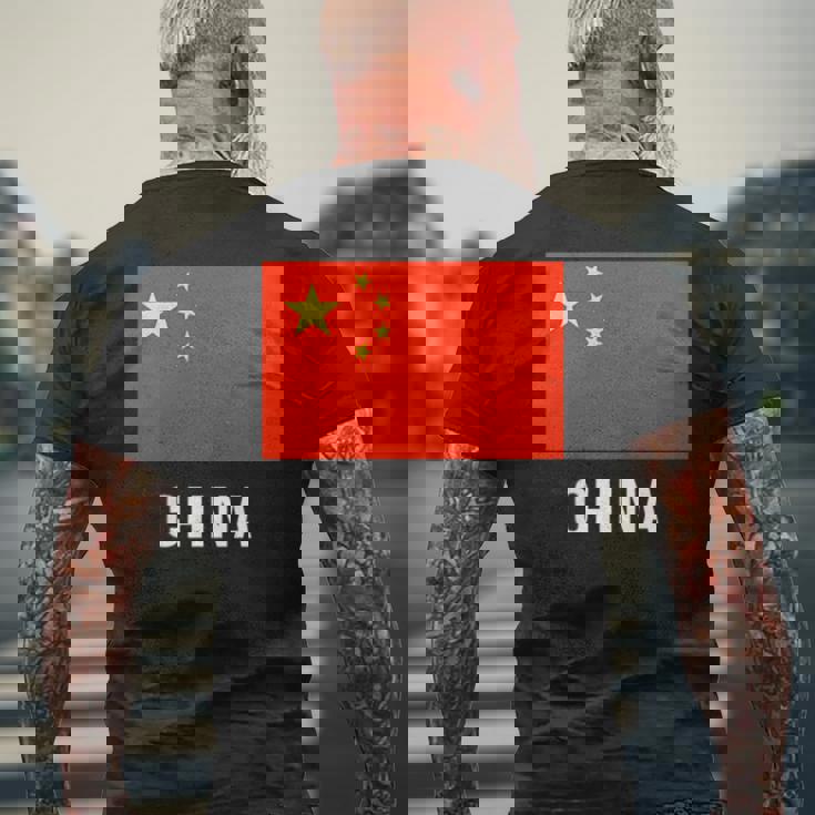 中国国旗シャツ メンズTシャツ バックプリント 高齢者への贈り物