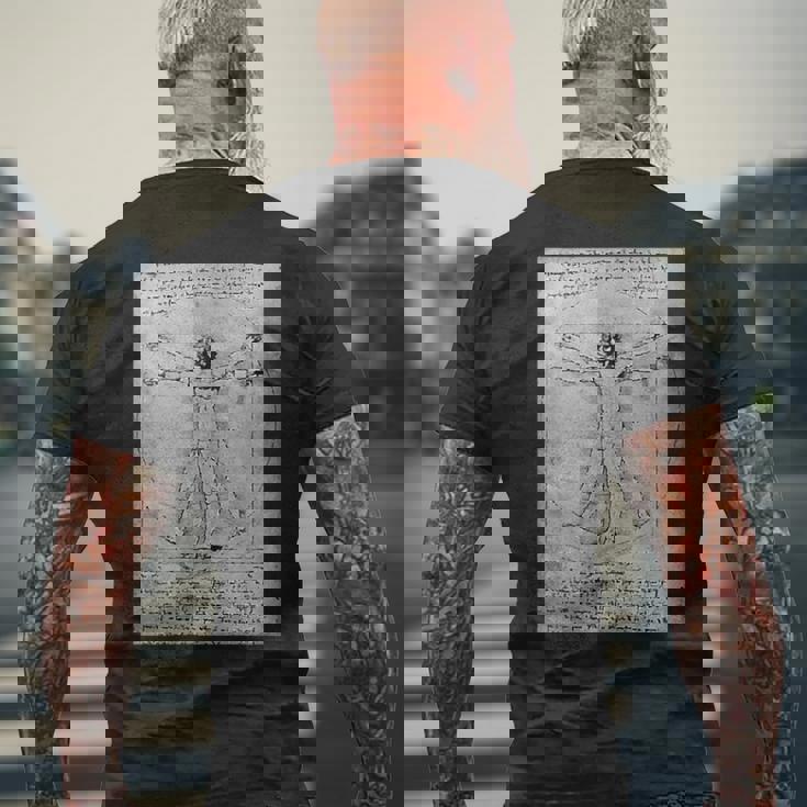 人物レオナルドダヴィンチのプロポーション メンズTシャツ バックプリント 高齢者への贈り物