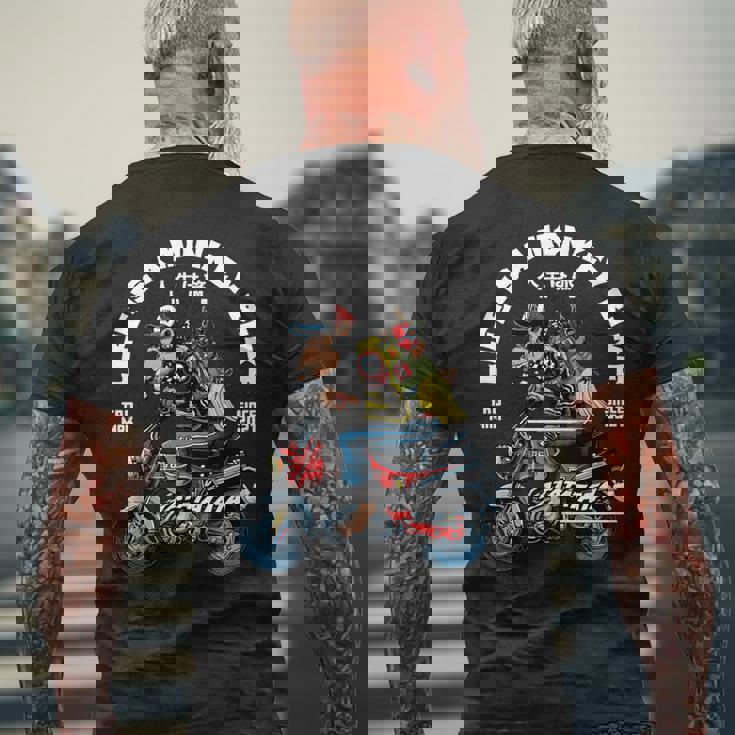 人生はモンキーバイク 長袖tシャツ メンズTシャツ バックプリント 高齢者への贈り物