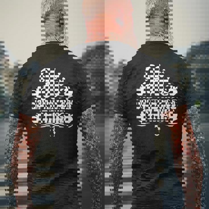 人種差別 Hi Don't Be Racist Thanks メンズTシャツ バックプリント 高齢者への贈り物