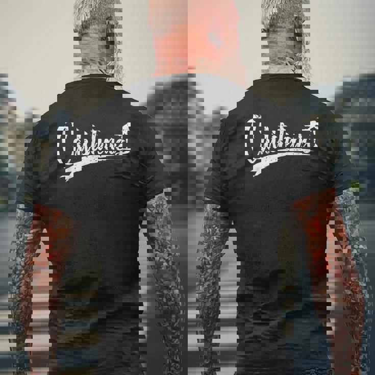 体操トレーニング 趣味としてのフィットネス メンズTシャツ バックプリント 高齢者への贈り物