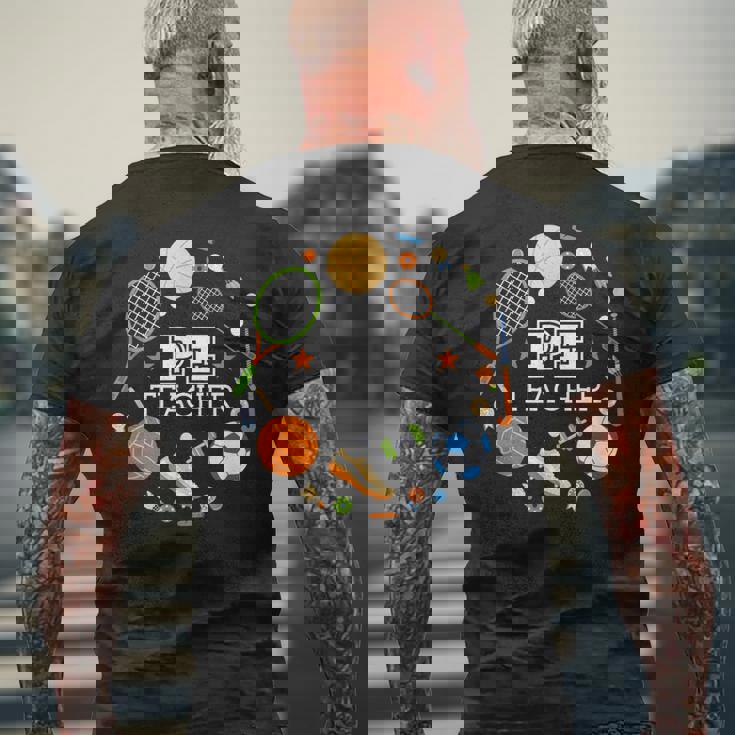 体育教諭学校の先生 メンズTシャツ バックプリント 高齢者への贈り物