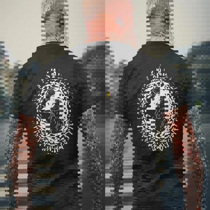 北欧神話 ヴァルハラ オーディン スコール ヴァイキング メンズTシャツ バックプリント 高齢者への贈り物