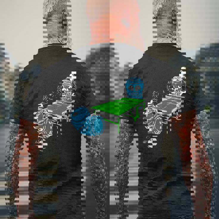 卓球 おもしろビール ピンポン メンズTシャツ バックプリント 高齢者への贈り物