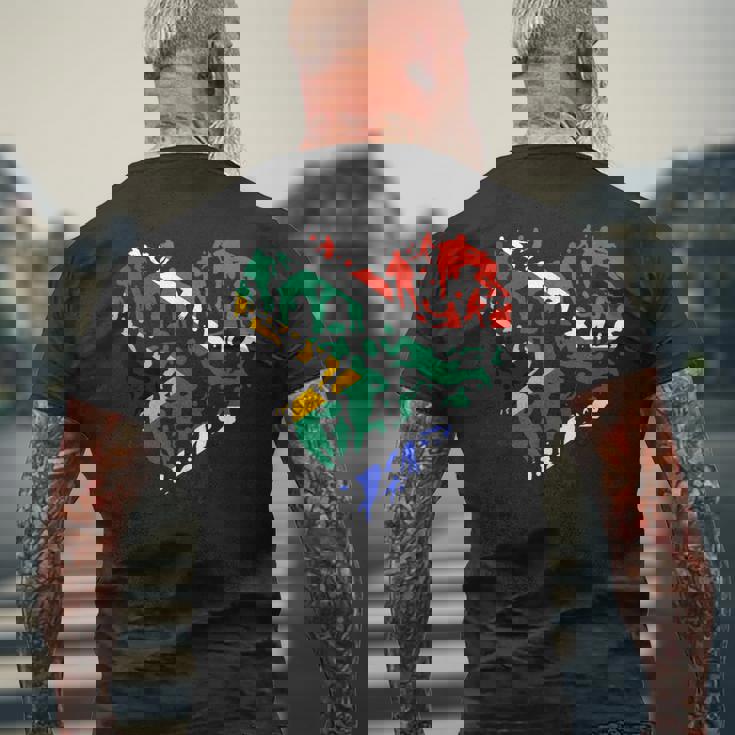 南アフリカ ラグビー ラブハート 南アフリカ ラグビーファン メンズTシャツ バックプリント 高齢者への贈り物