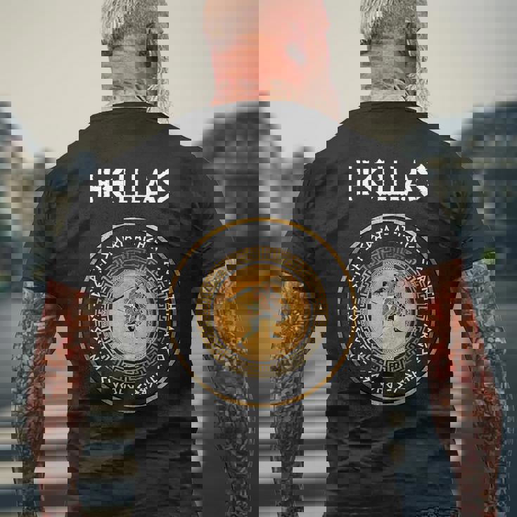 古代ギリシャの都市 スパルタ アテネ テーベ ギリシャ重装歩兵 メンズTシャツ バックプリント 高齢者への贈り物