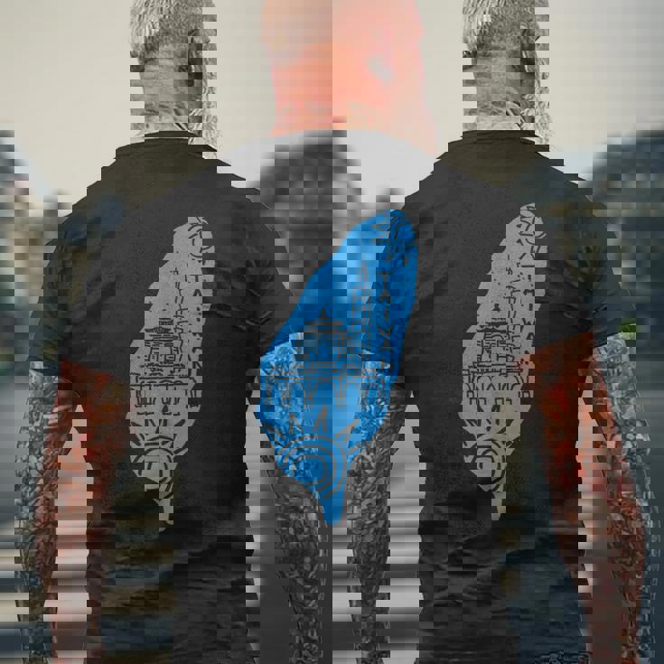 台湾島 メンズTシャツ バックプリント 高齢者への贈り物