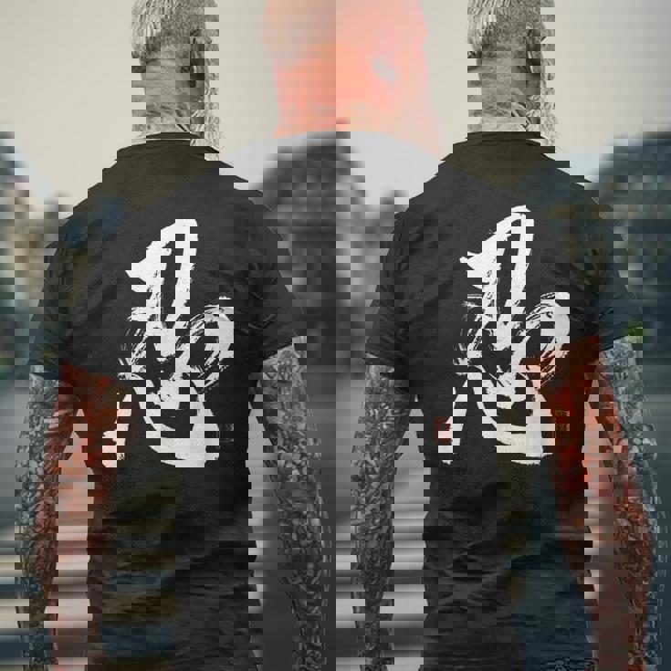 和筆書道「忍忍忍」忍者忍者 メンズTシャツ バックプリント 高齢者への贈り物