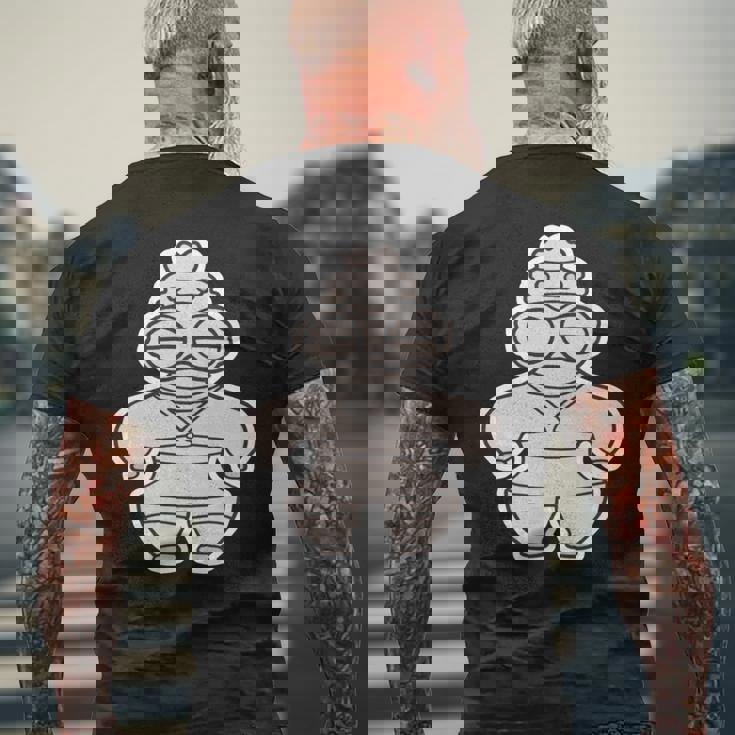 土偶 どぐう【ゆるフレンズ】遮光器土偶 歴史土器 長袖tシャツ メンズTシャツ バックプリント 高齢者への贈り物