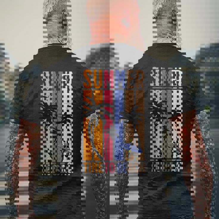 夏 Time To Beach クールバイブ メンズTシャツ バックプリント 高齢者への贈り物