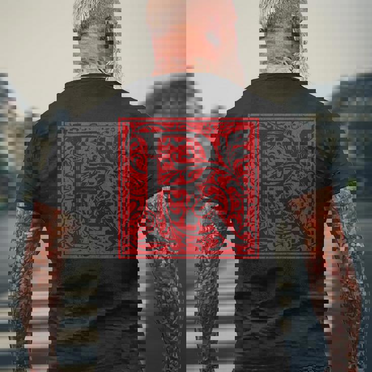 大文字 R ヴィンテージ フローラル イニシャル モチーフ レトロ アルファベット 長袖tシャツ メンズTシャツ バックプリント 高齢者への贈り物