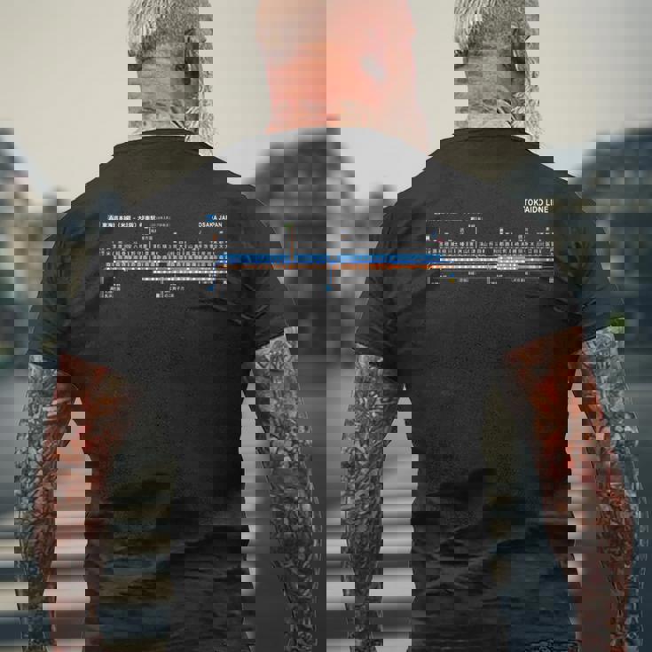 大阪日本電車近郊線鉄道 – お土産ルートマップ 長袖tシャツ メンズTシャツ バックプリント 高齢者への贈り物