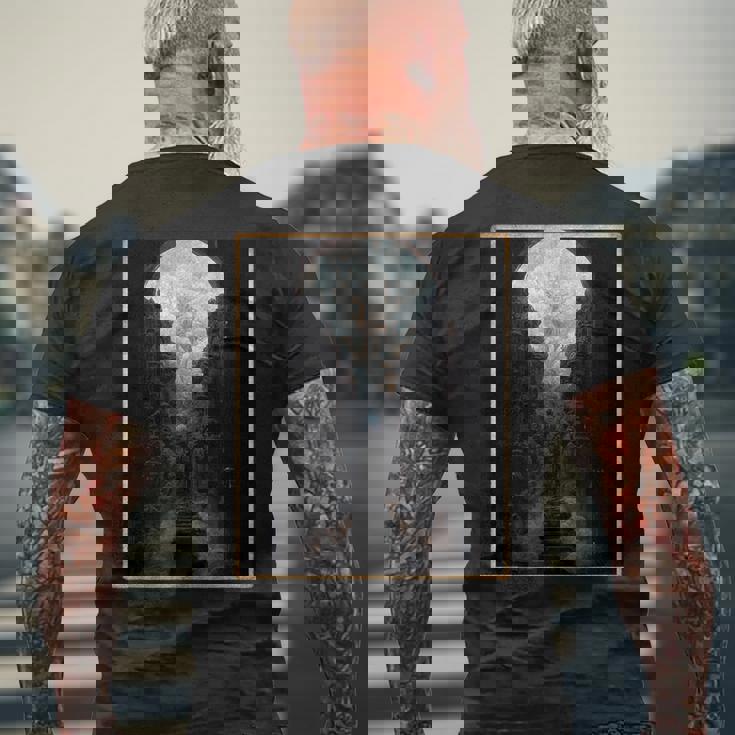 天国への扉のあるアンダーワールド メンズTシャツ バックプリント 高齢者への贈り物