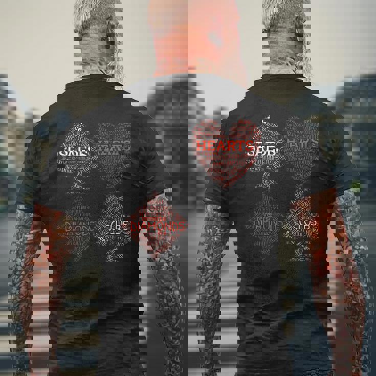 契約橋条件入札 重複カードゲーム Wordart メンズTシャツ バックプリント 高齢者への贈り物