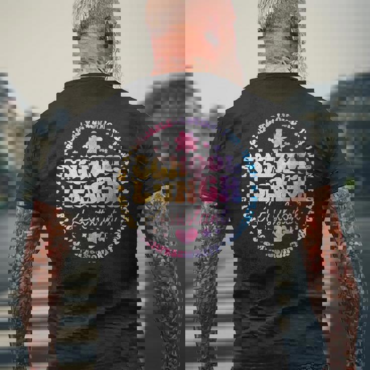 学校給食アシスタントマネージャー フードサービスクルースクワッド メンズTシャツ バックプリント 高齢者への贈り物