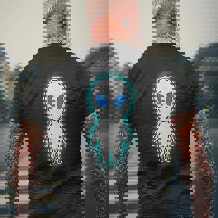 宇宙人 エイリアン『セルフィー』グレイ【ゆるフレンズ】かわいい キャラクター 面白い 長袖tシャツ メンズTシャツ バックプリント 高齢者への贈り物