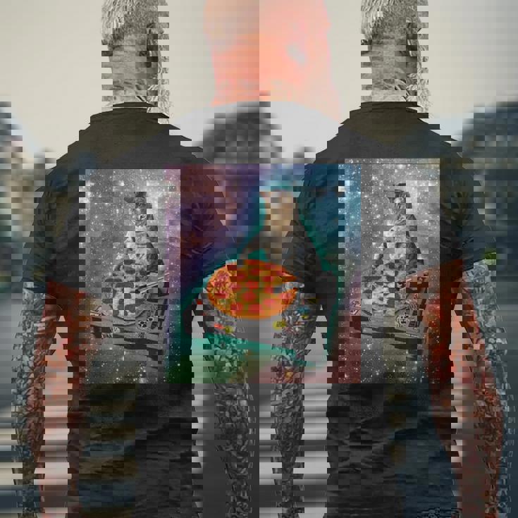 宇宙猫ピザミーム銀河宇宙キティ子猫面白いかわいいpace Cat Galaxy Universe Meme メンズTシャツ バックプリント 高齢者への贈り物