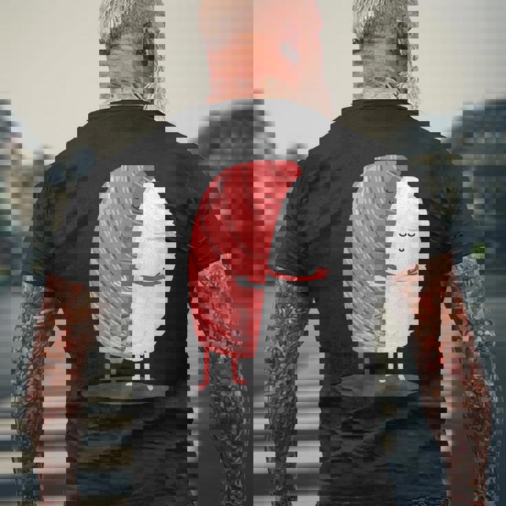 寿司 ハグ 甘い 和食 まぐろ にぎり メンズTシャツ バックプリント 高齢者への贈り物