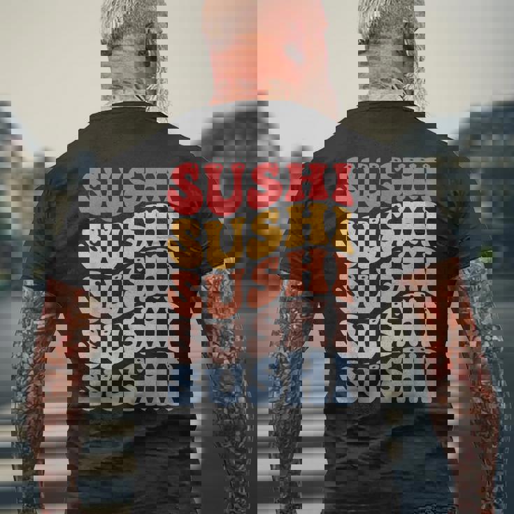 寿司 和食 グルービー メンズTシャツ バックプリント 高齢者への贈り物