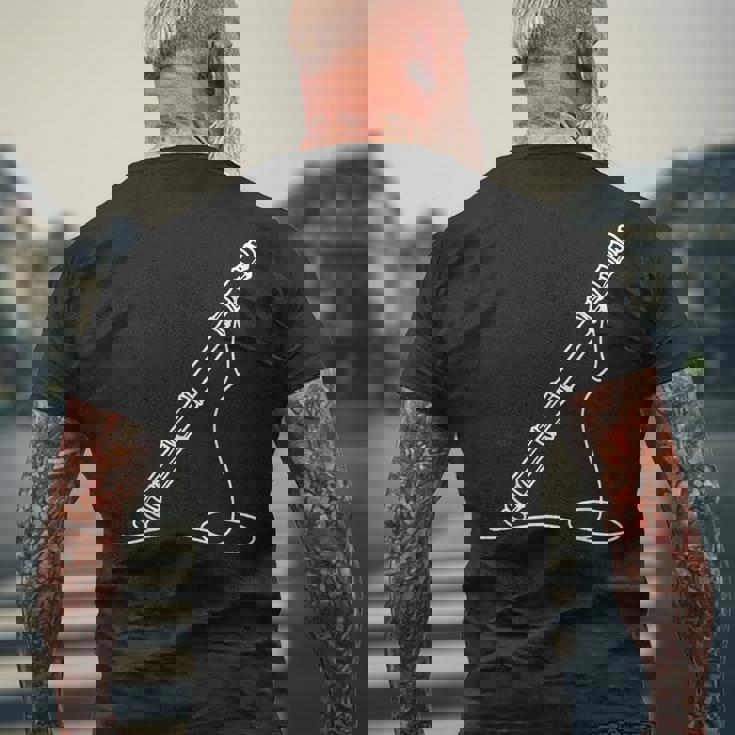 尺八 線画 ミュージシャン向け 尺八 メンズTシャツ バックプリント 高齢者への贈り物