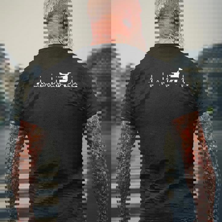 心音心電図フラットコーテッドレトリバー2ママおかしい犬 メンズTシャツ バックプリント 高齢者への贈り物