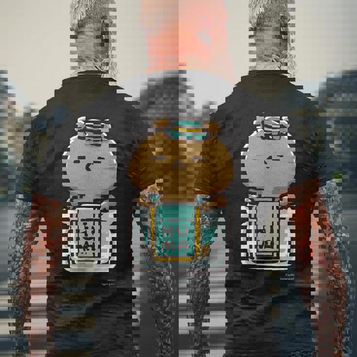 愛しすぎて大好きすぎる。ペアデザインくまジャム ダークカラー メンズTシャツ バックプリント 高齢者への贈り物