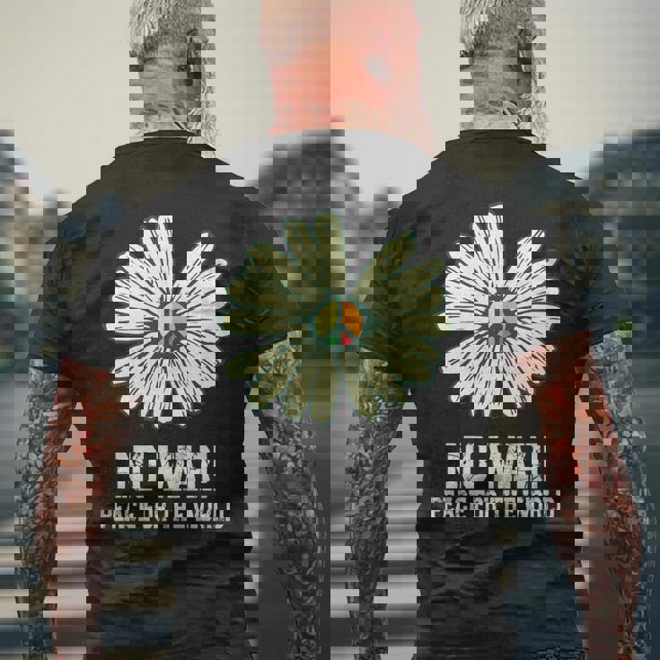 戦争なし、平和、反戦、戦争なし 長袖tシャツ メンズTシャツ バックプリント 高齢者への贈り物