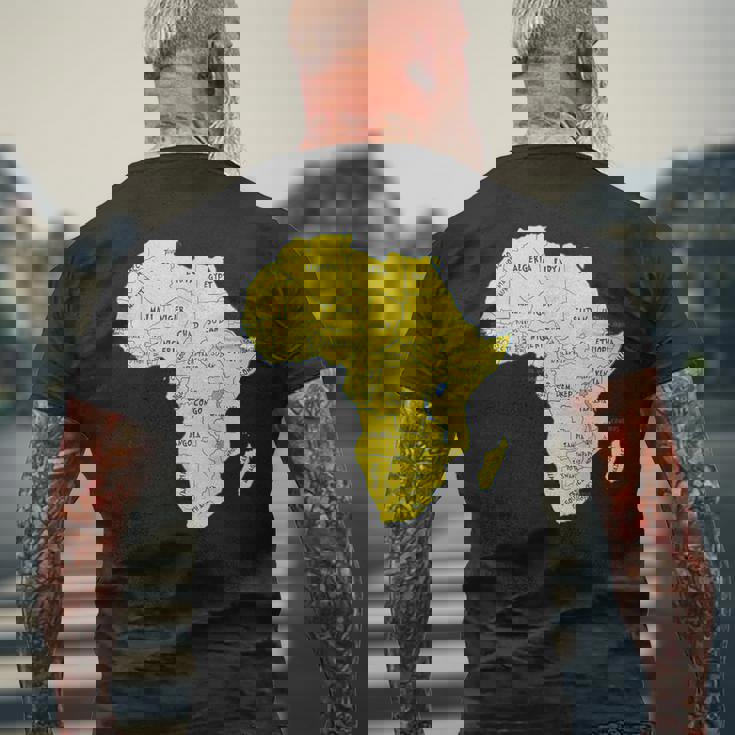 手描きアフリカ地図tシャツ 国名付き メンズTシャツ バックプリント 高齢者への贈り物