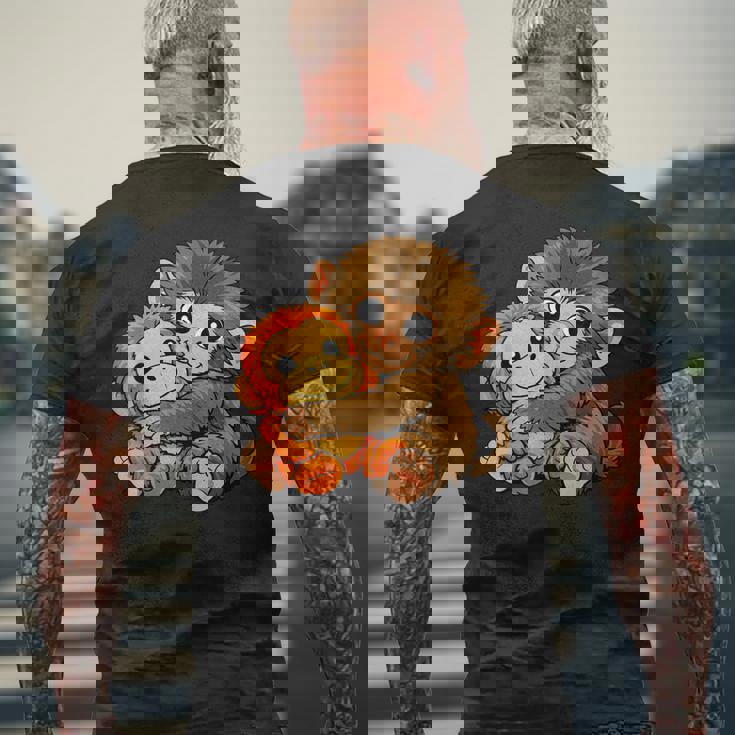 日本 かわいい 赤ちゃん モンキー パンチ ニホンザル パンチくん メンズTシャツ バックプリント 高齢者への贈り物